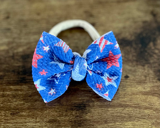 Patriotic Stars Newborn Bow