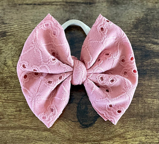 Rose Eyelet Big Bow