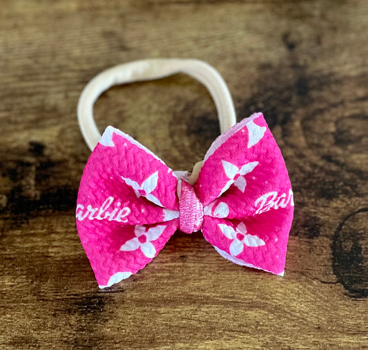 Pink Doll Newborn Bow