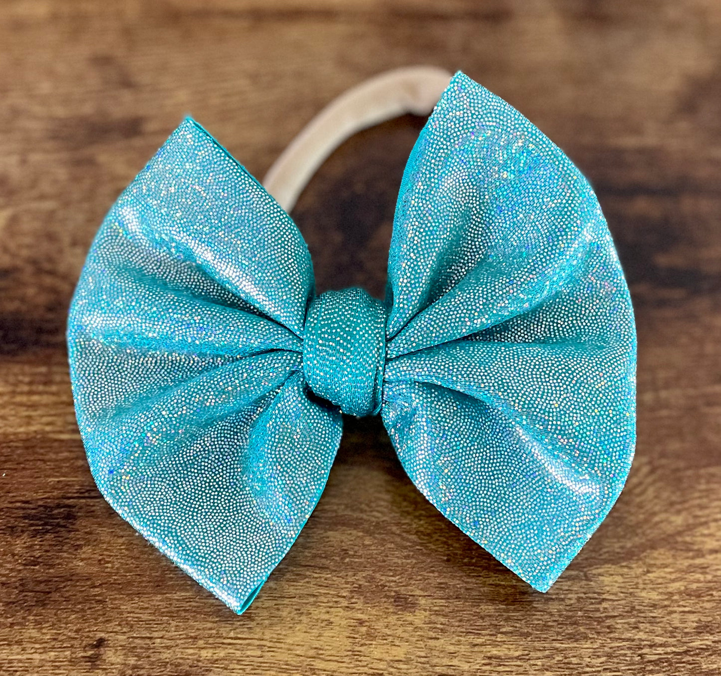 Turquoise Shimmer Big Bow