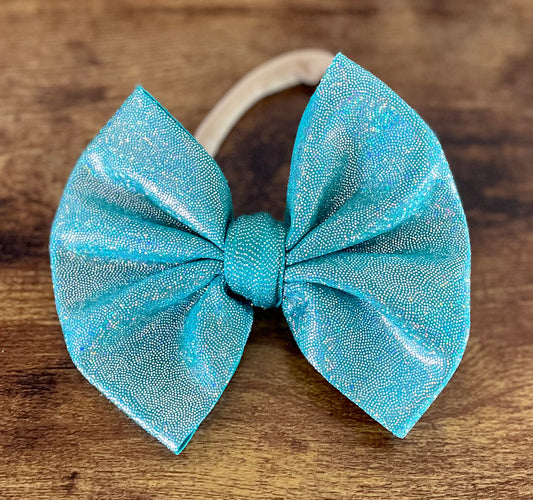 Turquoise Shimmer Big Bow