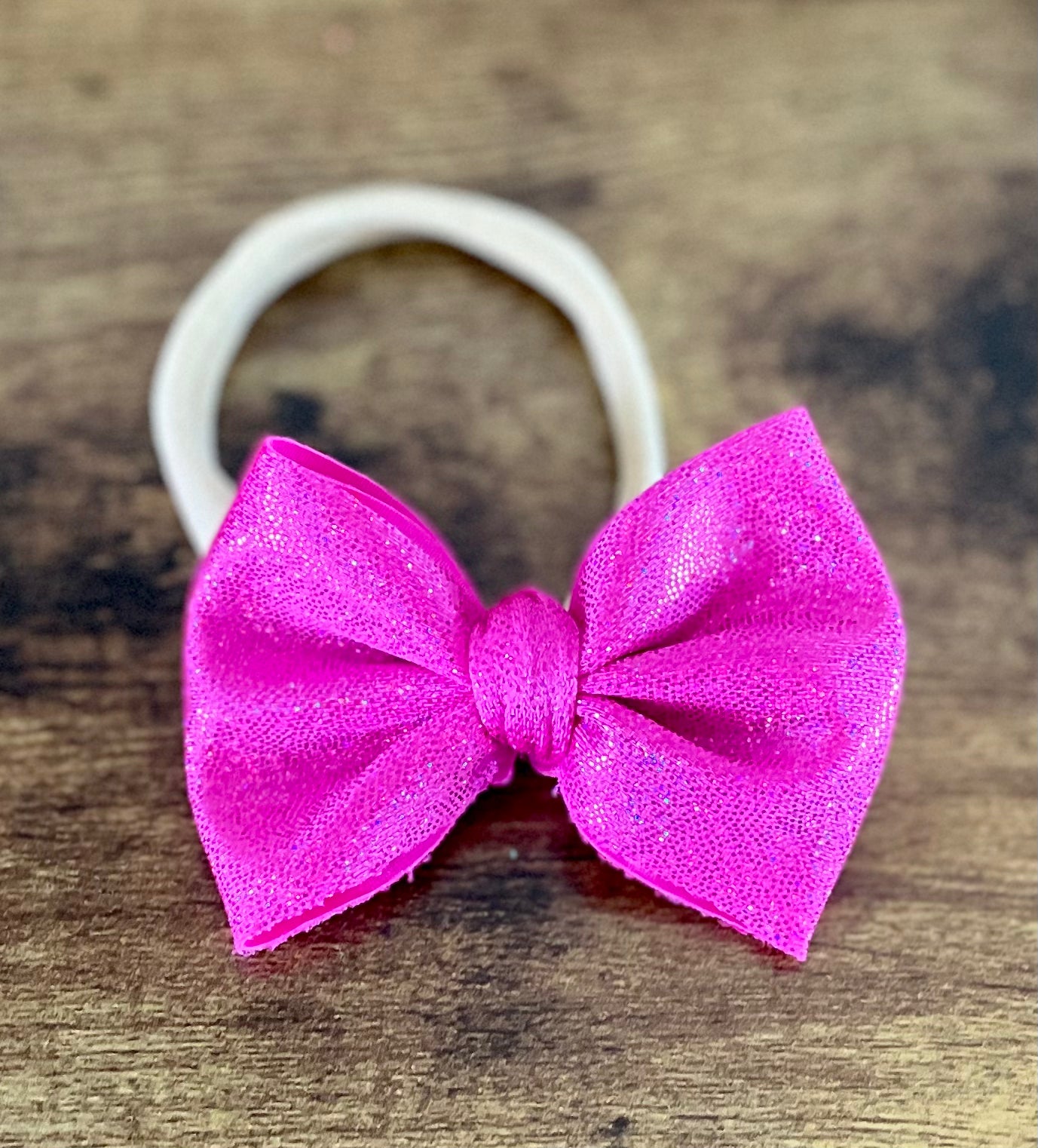 Magenta Shimmer Newborn Bow