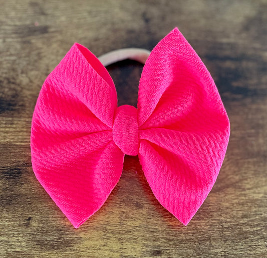 Neon Coral Big Bow