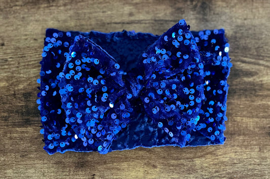 Blue Sequin Head Wrap
