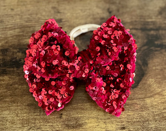 Red Sequin Big Bow