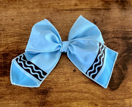 Blue Crayon Sailor Bow