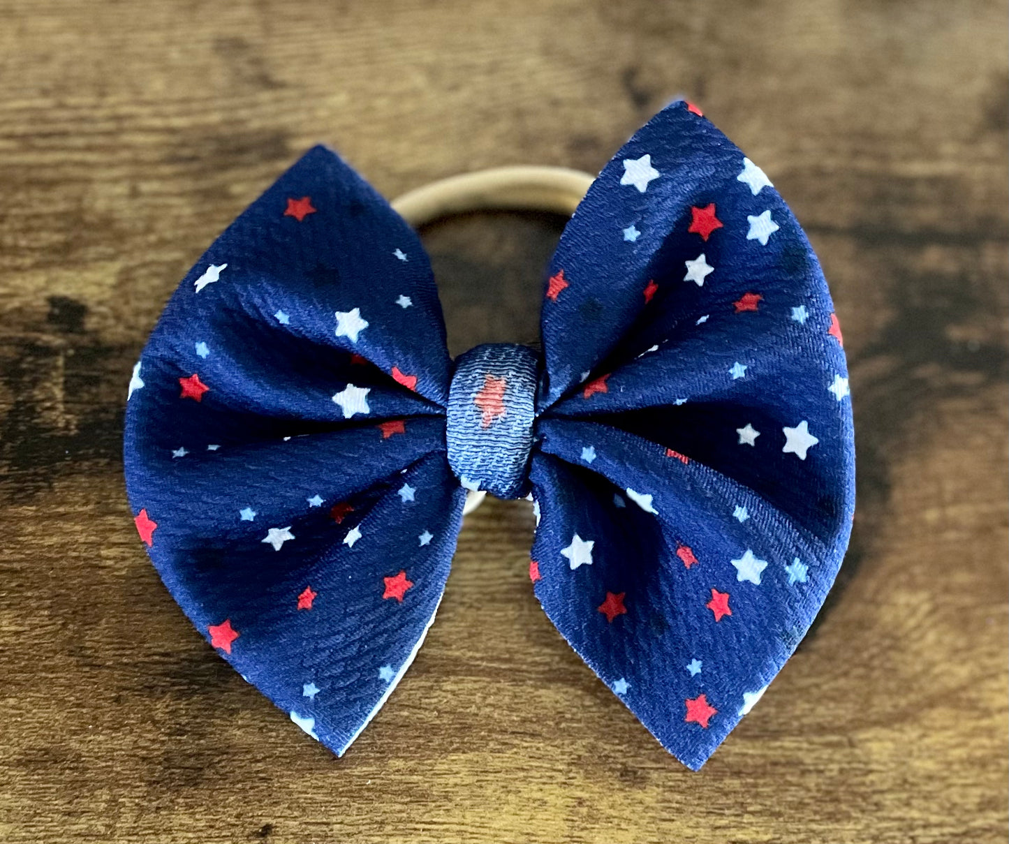 Navy Stars Big Bow