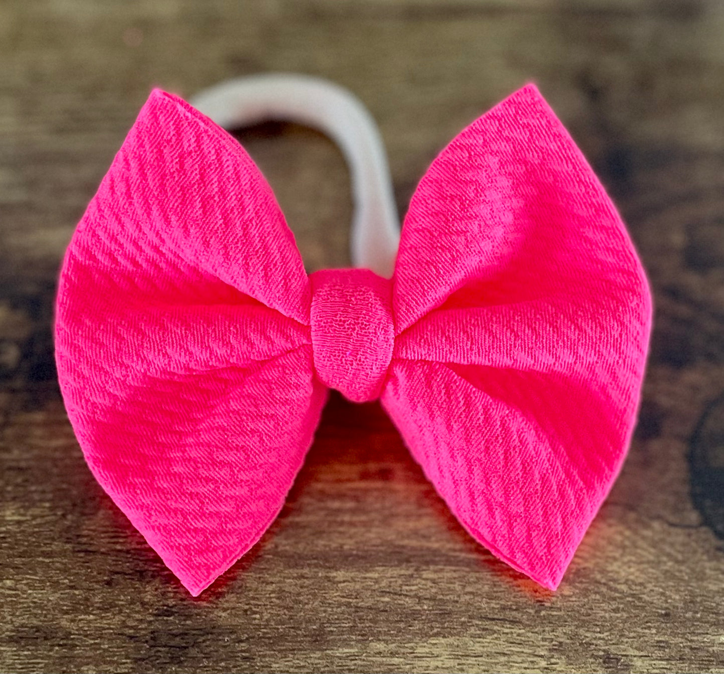 Neon Coral Bow