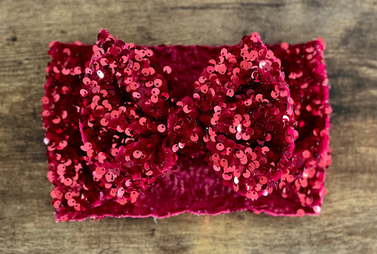 Red Sequin Head Wrap