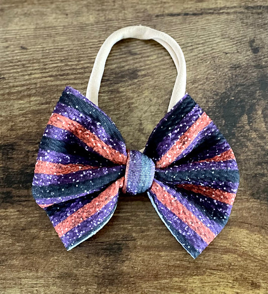Halloween Stripes Bow