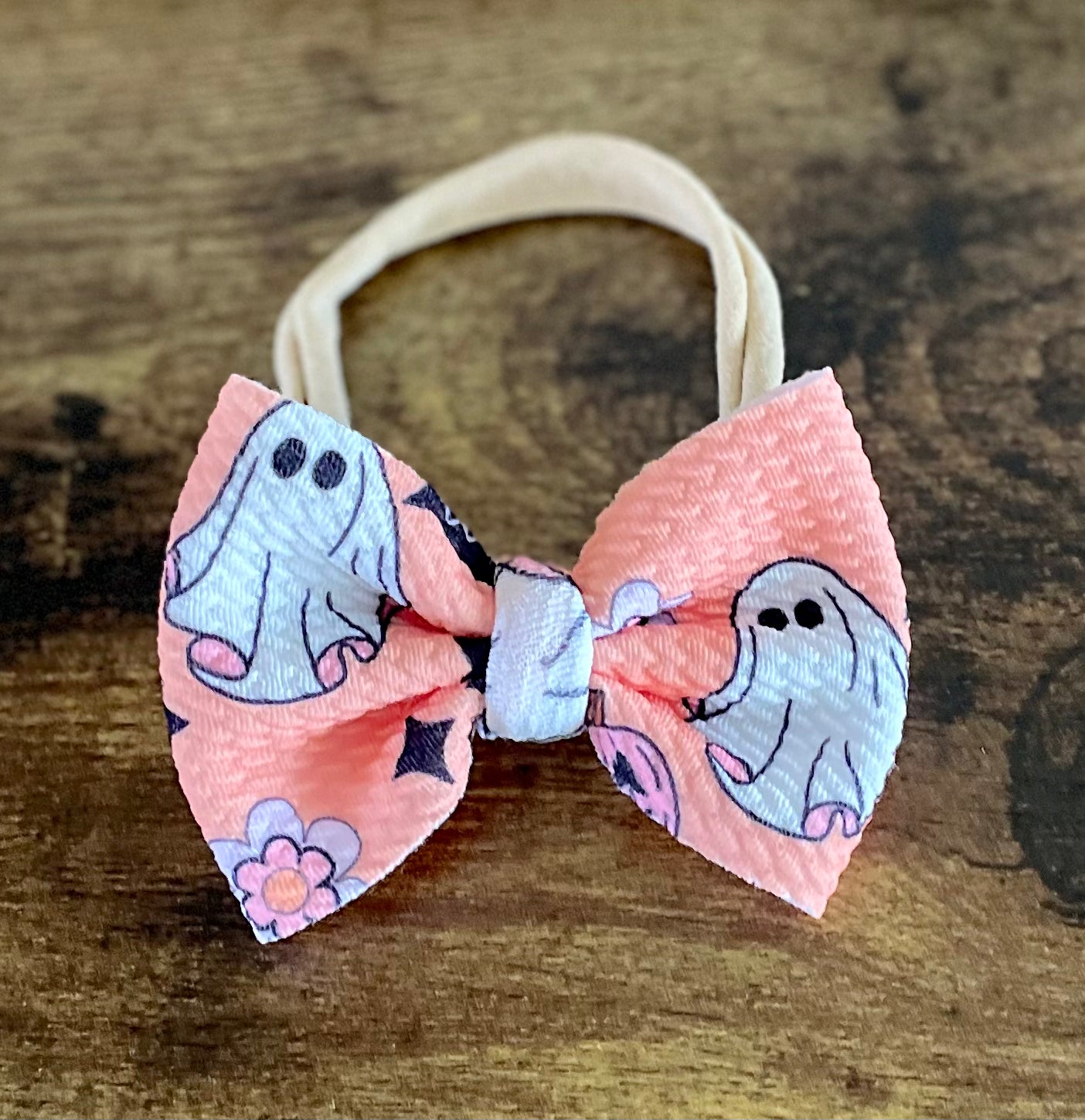 Orange Boo Newborn Bow