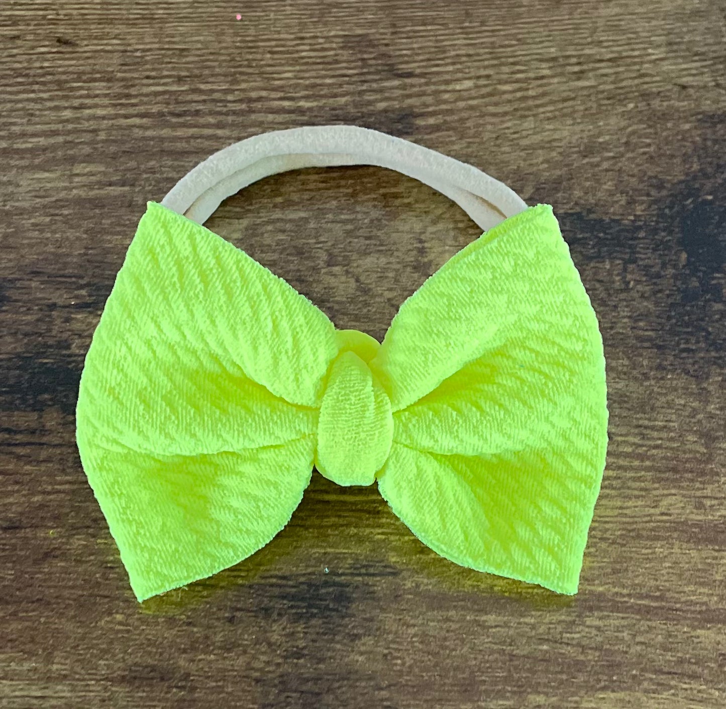 Neon Yellow Newborn Bow