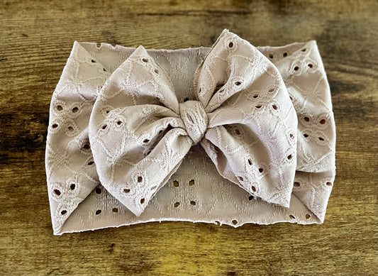 Taupe Eyelet Head Wrap