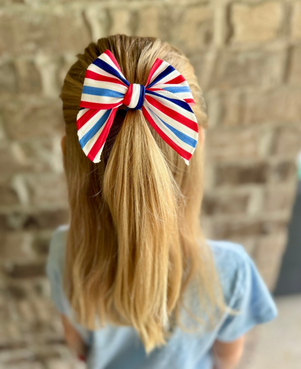 July - Stripes Sailor Bow - EmZo BowsSailor bow