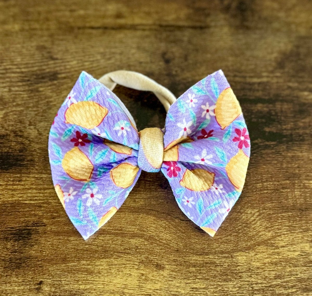 Lemon Floral Bow - EmZo Bowsbow