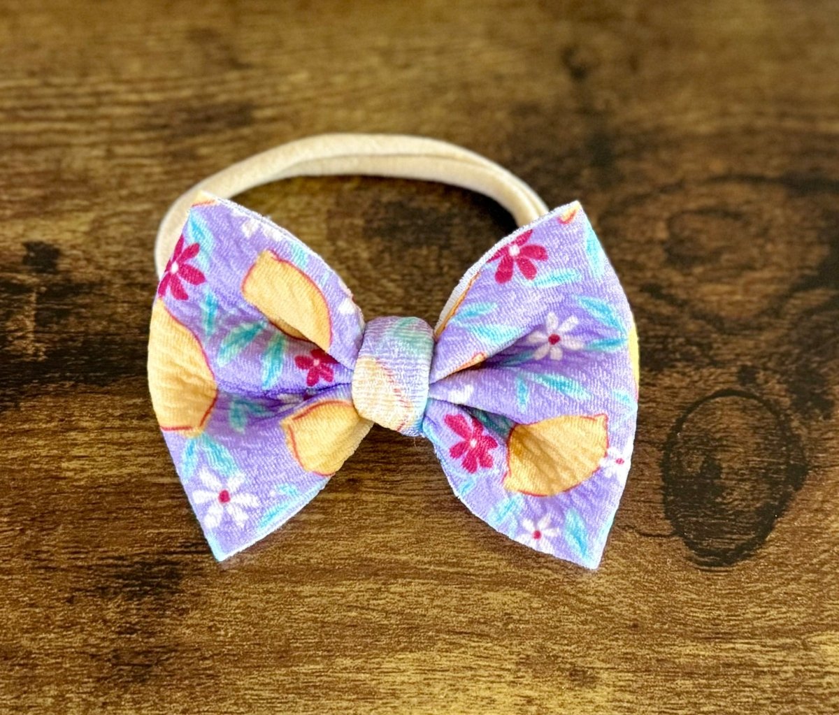 Lemon Floral Newborn Bow - EmZo Bowsnewborn bow