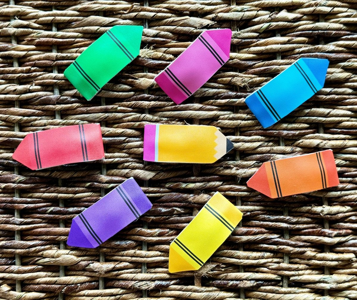 Pencil & Crayon Snap Clip Set - EmZo BowsClip Set