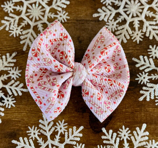 Pink Candycane Big Bow - EmZo BowsBig Bow