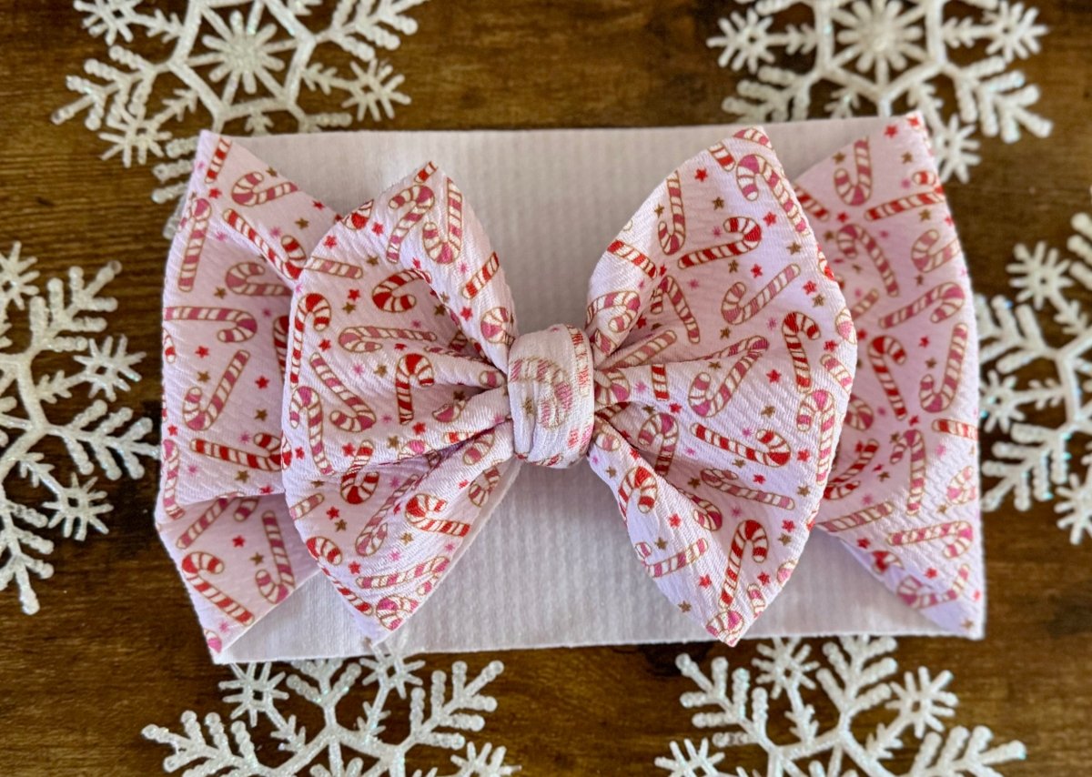 Pink Candycane Head Wrap - EmZo BowsHead wrap