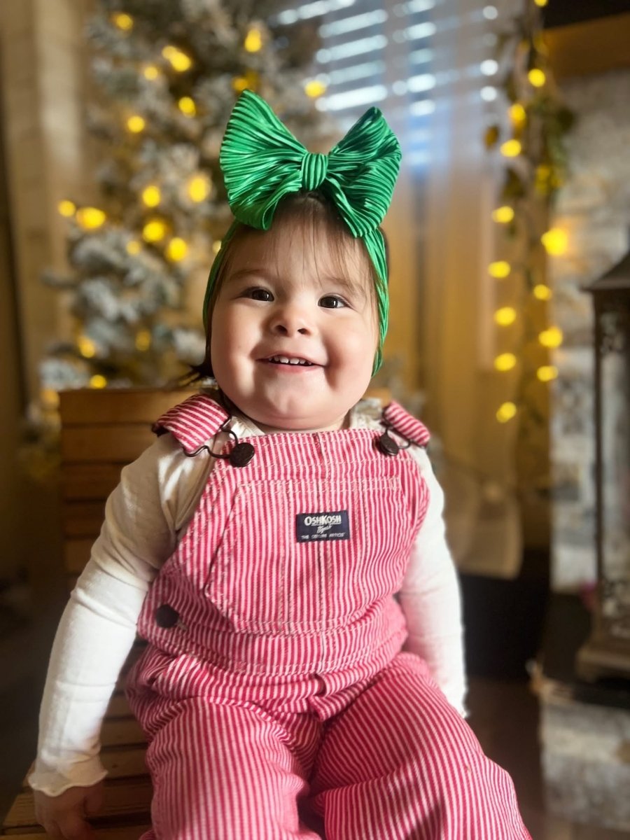 Pleated Green Head Wrap - EmZo BowsHead wrap