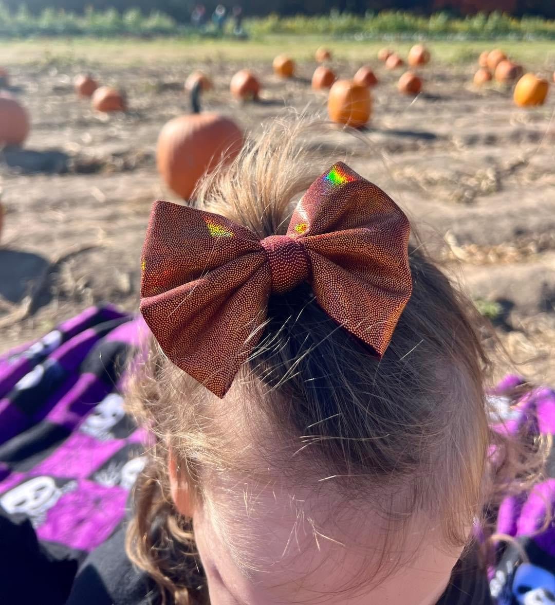 Pumpkin Shimmer Bow - EmZo Bowsbow