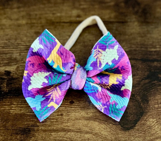 Purple Dinos Bow - EmZo Bowsbow