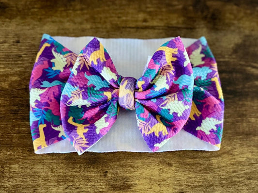 Purple Dinos Head Wrap - EmZo BowsHead wrap