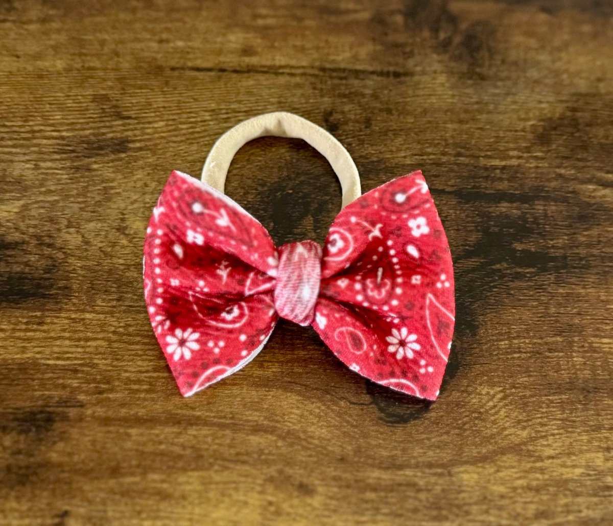 Red Bandana Newborn Bow - EmZo Bowsnewborn bow