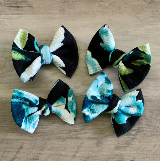 Black and Teal Floral Dainty Set - EmZo Bows