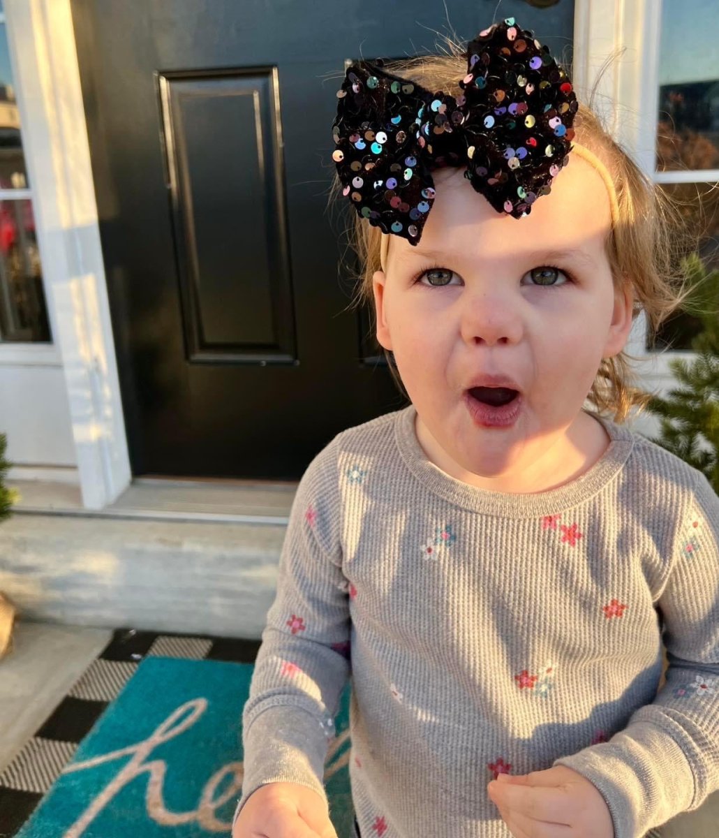 Black Sequin Velvet Bow - EmZo Bowsbow