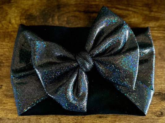 Black Shimmer Head Wrap - EmZo BowsHead wrap