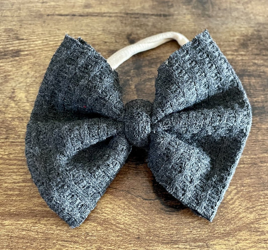 Charcoal Sweater Bow - EmZo Bowsbow