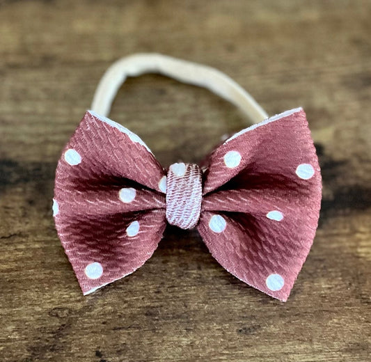 Cocoa Dots Newborn Bow - EmZo Bowsnewborn bow