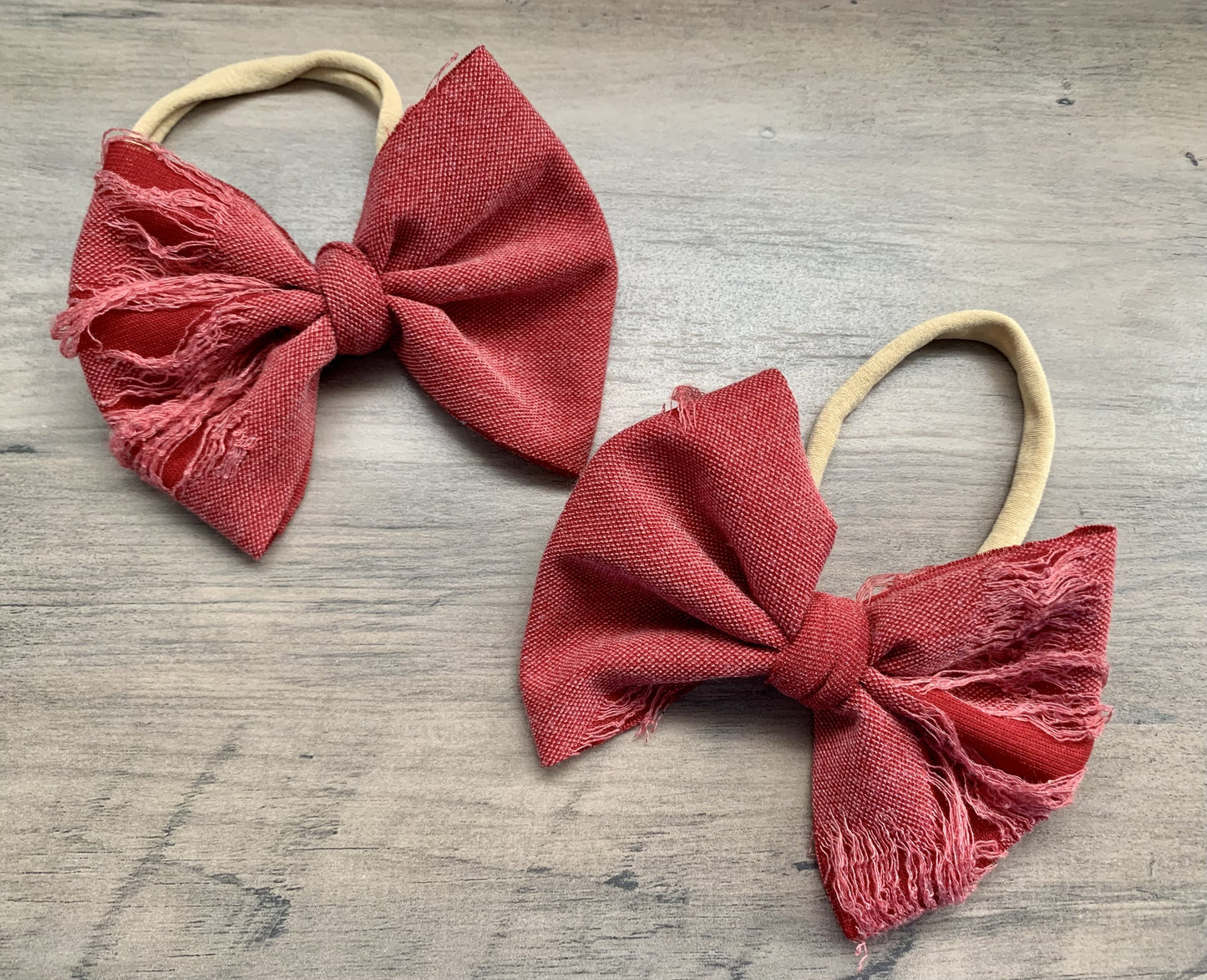 Distressed Red Bow - EmZo Bows