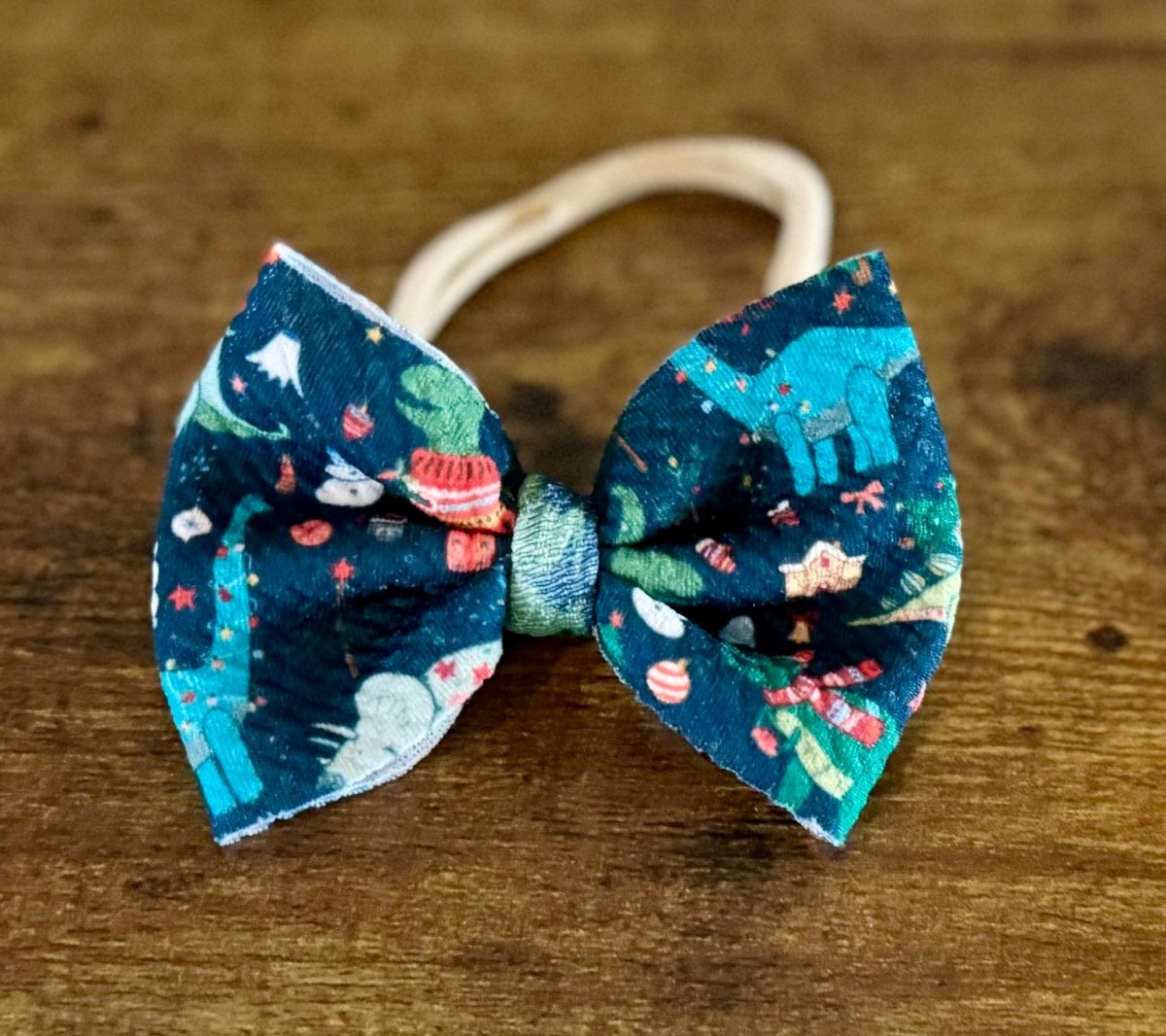 Holiday Dinos Newborn Bow - EmZo Bowsnewborn bow