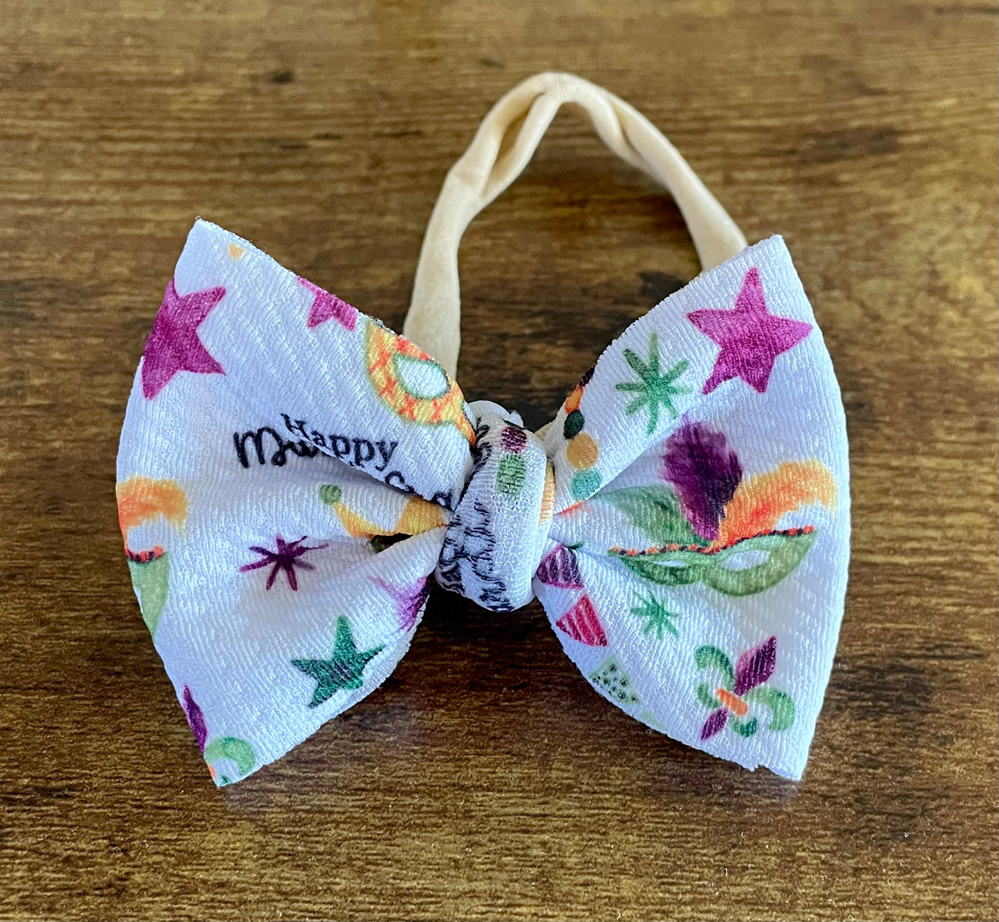 Mardi Gras Newborn Bow