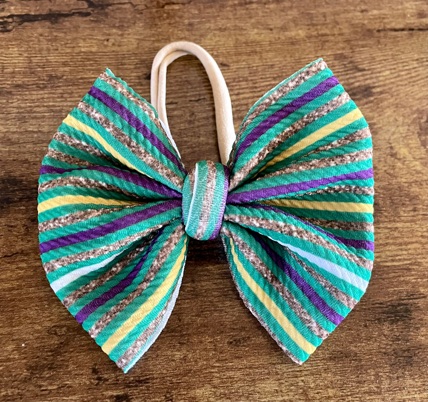 Mardi Gras Stripes Big Bow