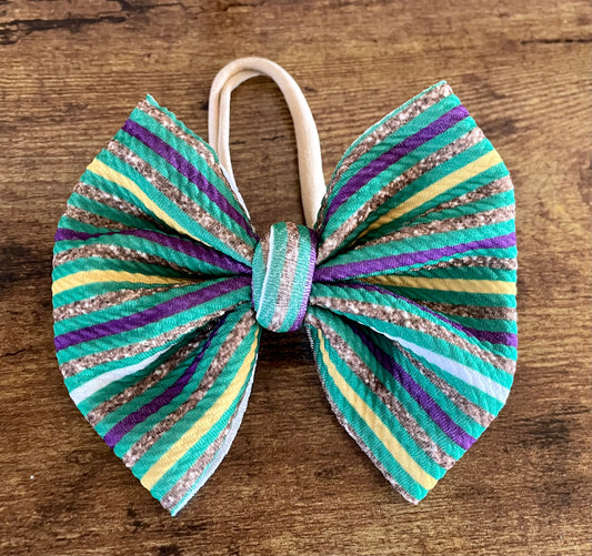 Mardi Gras Stripes Big Bow