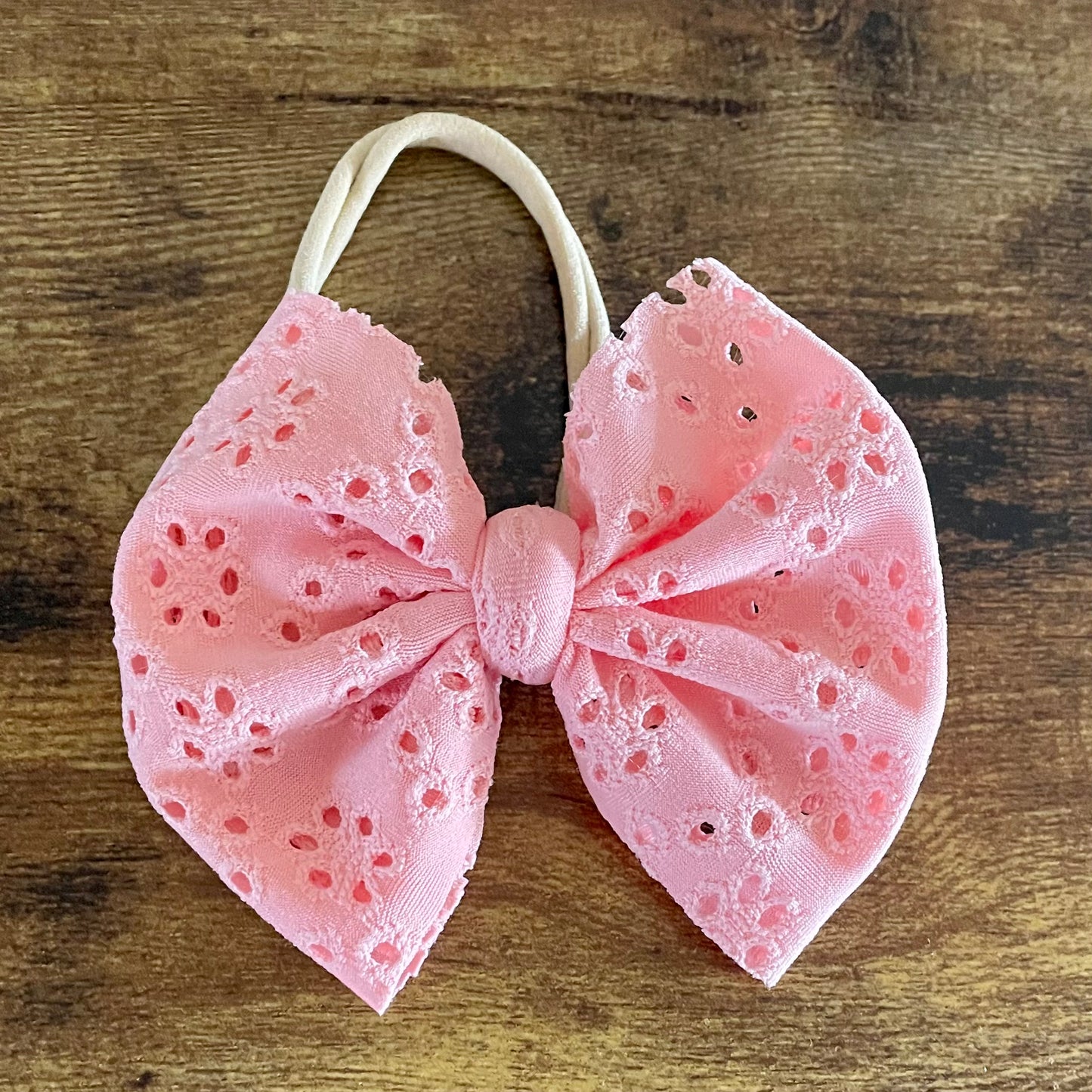 Pink Eyelet Big Bow