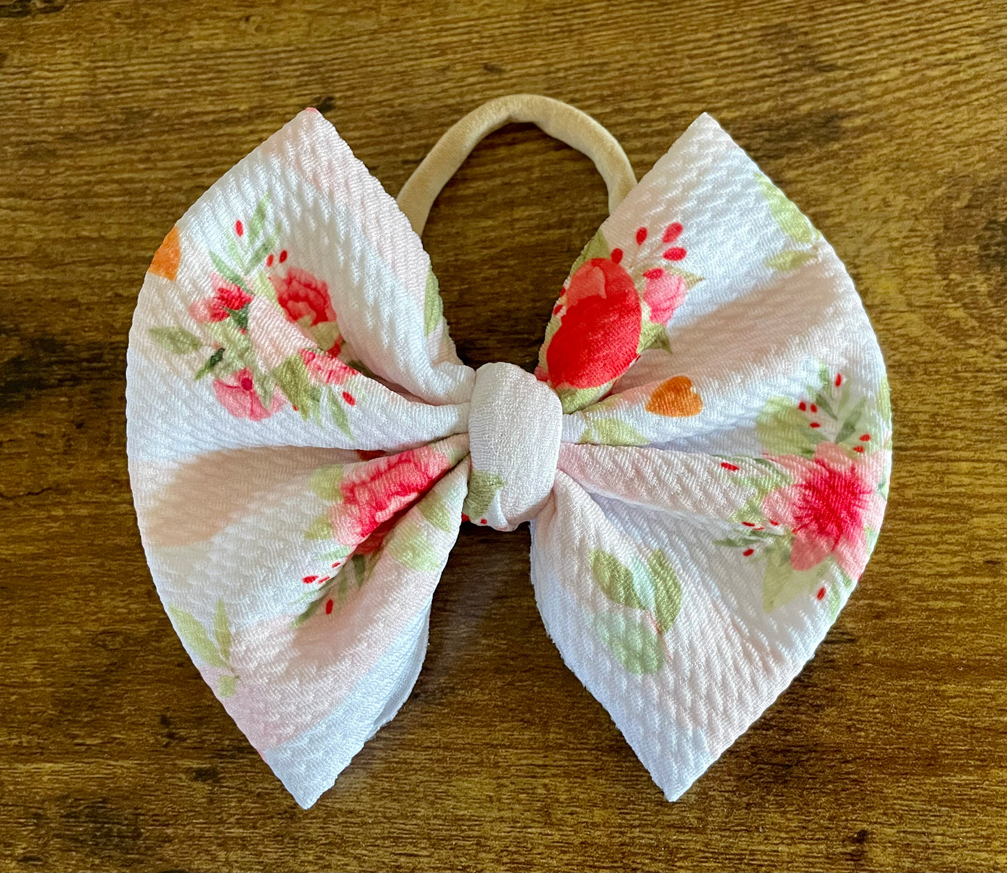 Floral Hearts Big Bow