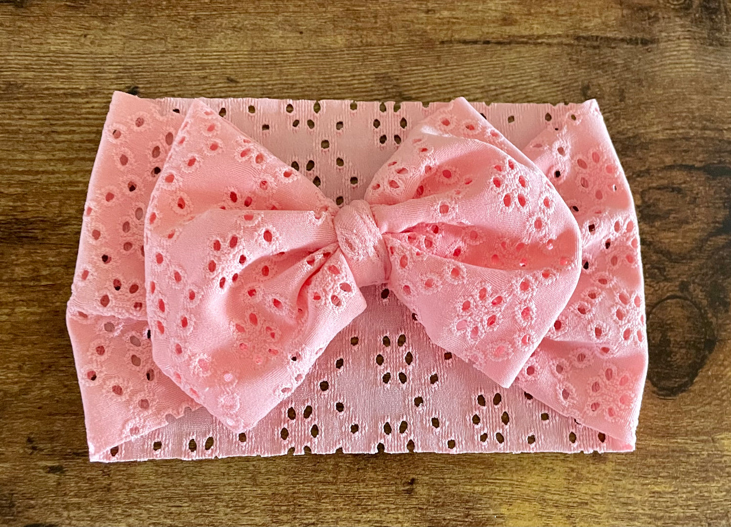 Pink Eyelet Head Wrap