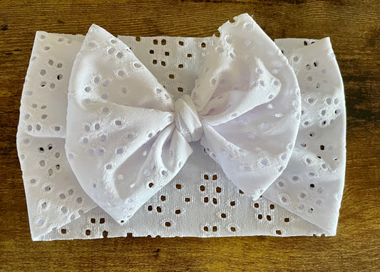 White Eyelet Head Wrap