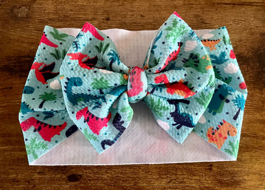 Blue Dinos Head Wrap