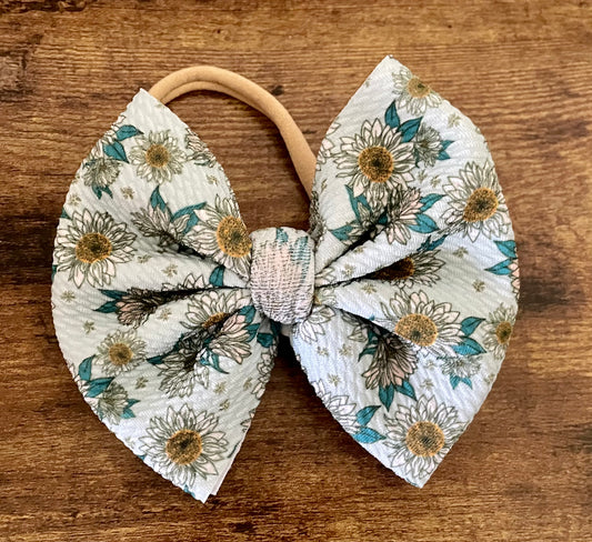 Boho Daisies Big Bow