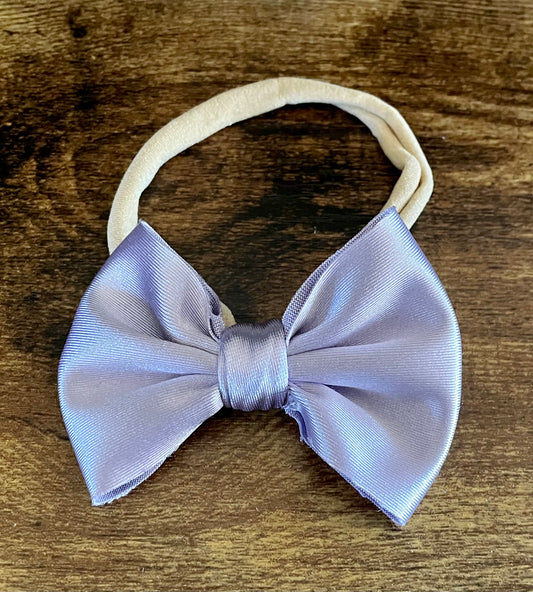 Lilac Satin Newborn Bow