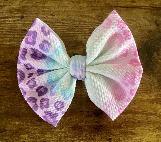Pastel Cheetah Big Bow