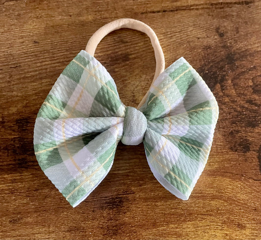 Green Plaid Bow