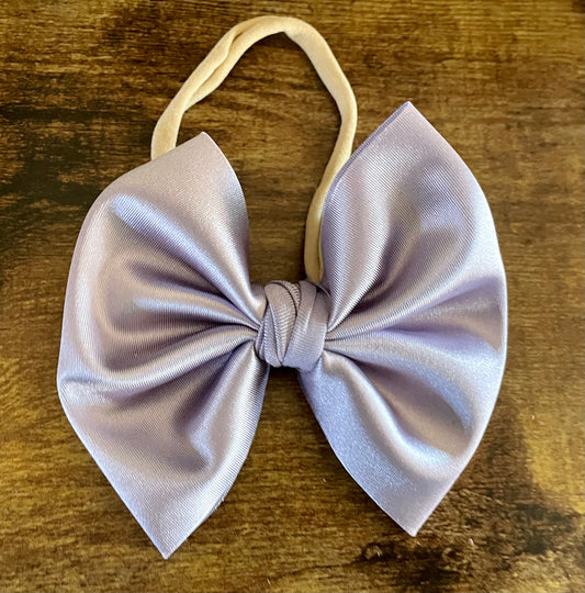 Lilac Satin Big Bow