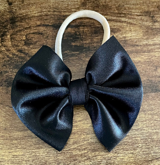 Black Satin Big Bow
