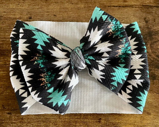 Teal Aztec Head Wrap